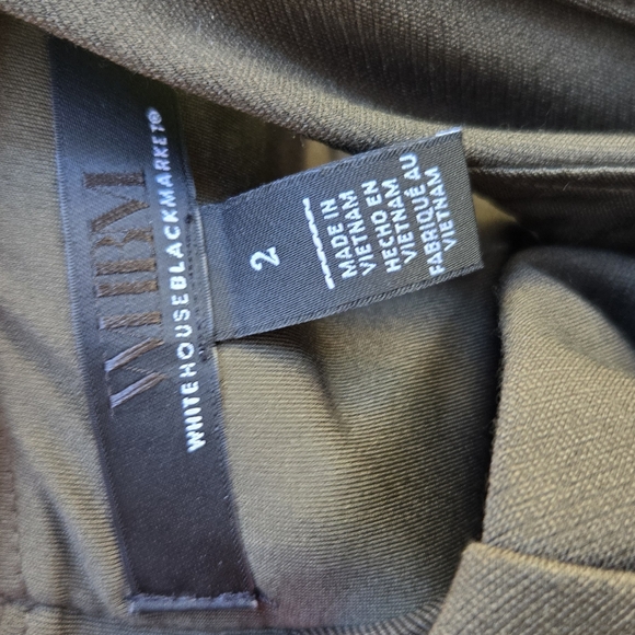 WHBM Army Green Scuba Luxe Gold Button Sheath Dress - Picture 9 of 11